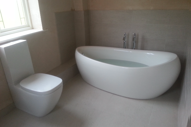 contemporary free standing bath
